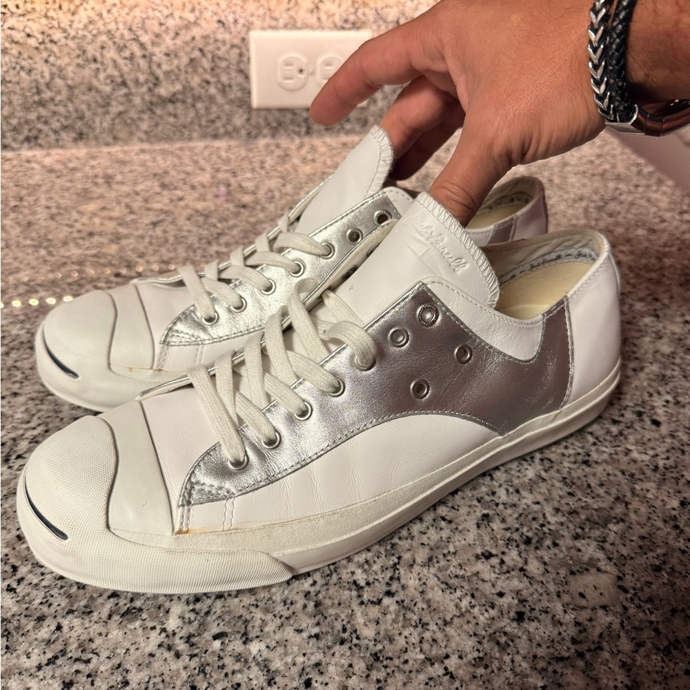 White and silver converse